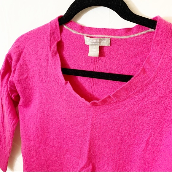 Banana Republic Extra Fine Merino Wool Pink Medium - Picture 3 of 7